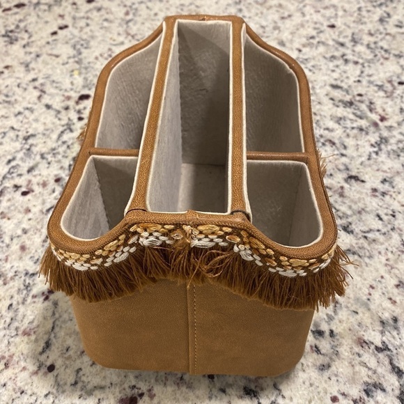 Brown Fringe Trim Pen Caddy Boho - Picture 3 of 7